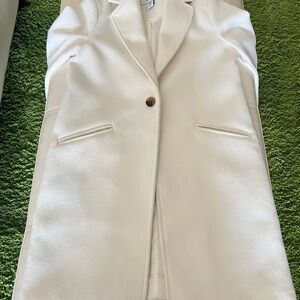 Halston Heritage Cream Single-Button Pea Coat